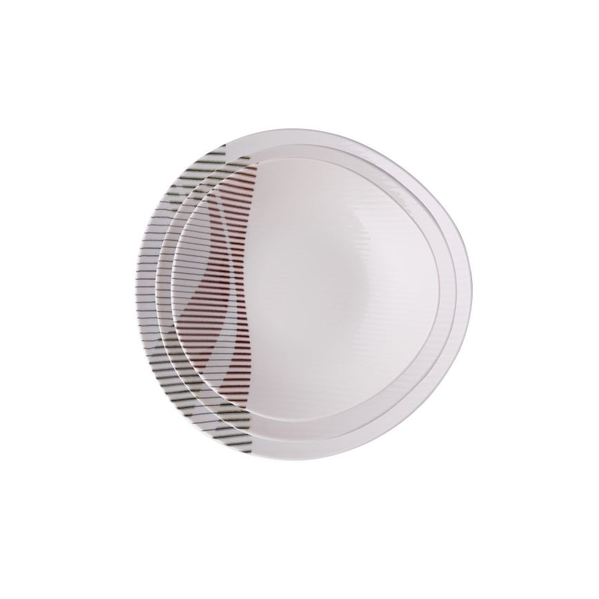 Zestaw obiadowy 24 szt. wielokolorowy/porcelanowy