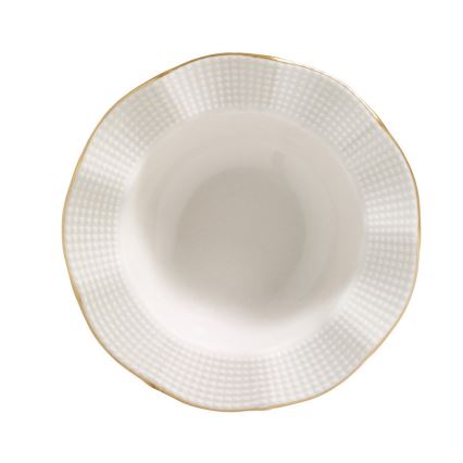 Zestaw obiadowy 24‑częściowy, biały/złoty, porcelana