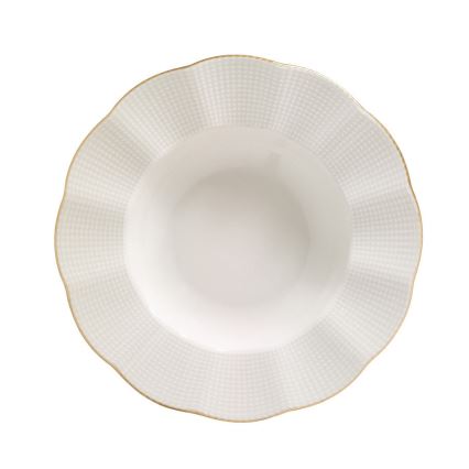 Zestaw obiadowy 24‑częściowy, biały/złoty, porcelana