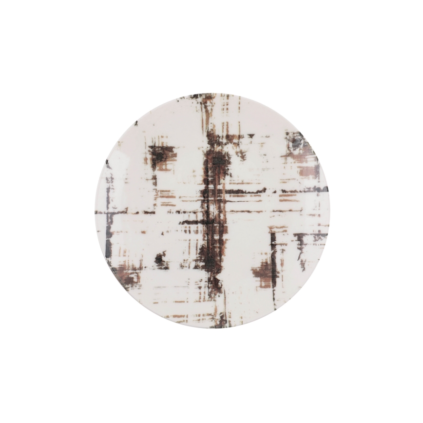 Zestaw obiadowy 24‑częściowy, brązowo‑biały, porcelana