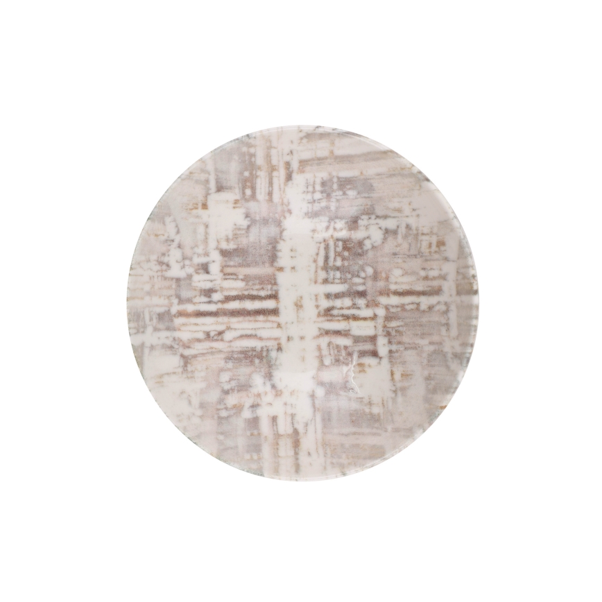 Zestaw obiadowy 24‑częściowy, brązowo‑biały, porcelana