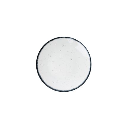 Zestaw obiadowy 24‑częściowy, porcelanowy, biały/czarny