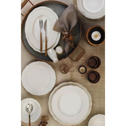 Zestaw obiadowy 26 elementów biały/porcelana
