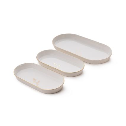 Zestaw obiadowy 27 części, biały/złoty, porcelana