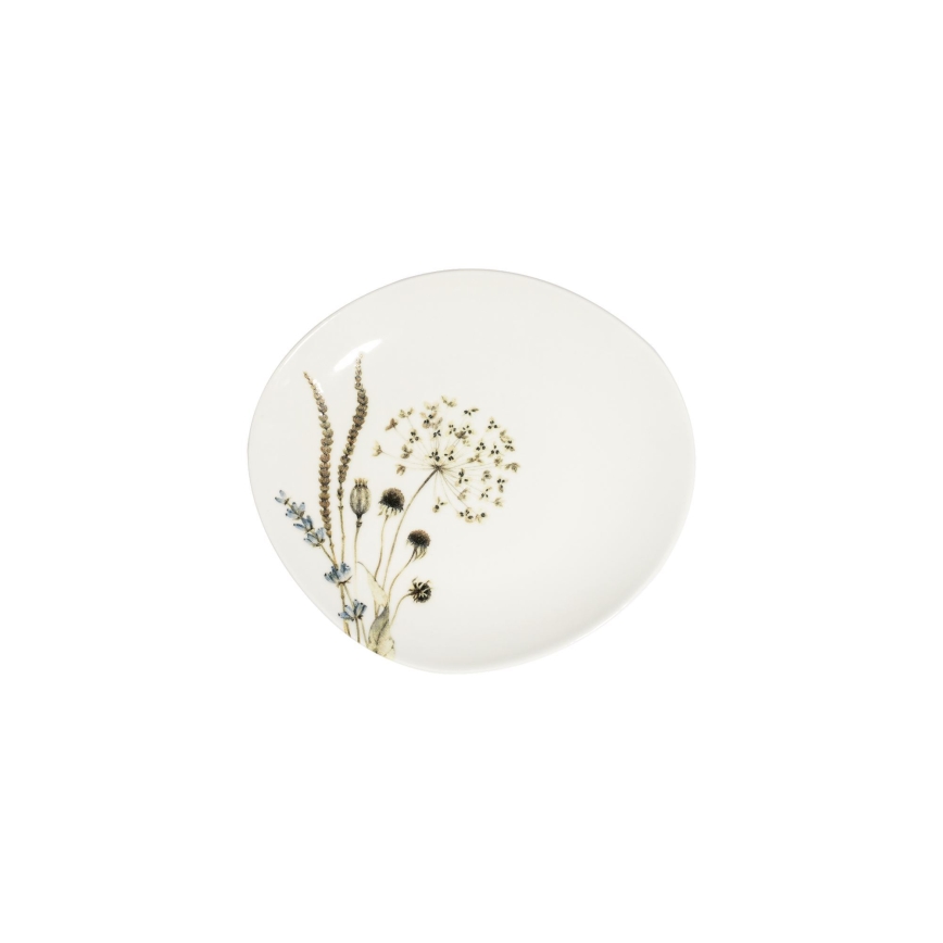 Zestaw obiadowy 27-częściowy, biały/brązowy, porcelana