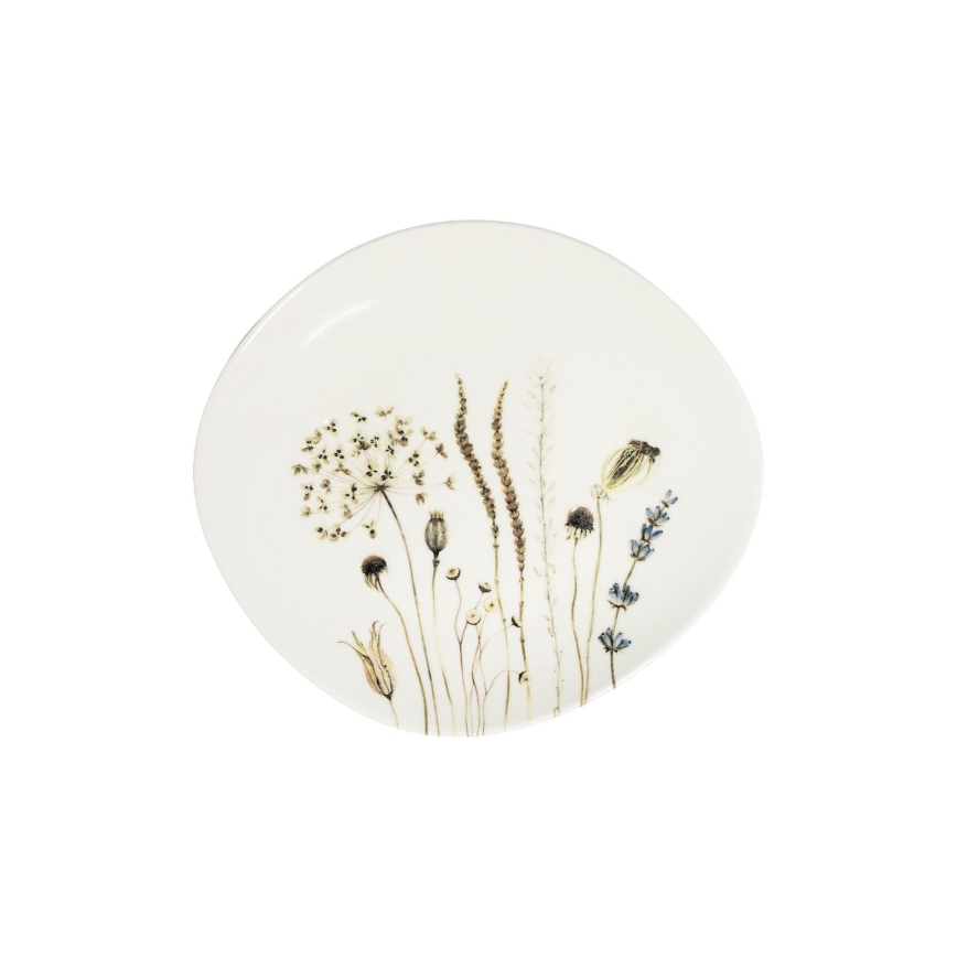 Zestaw obiadowy 27-częściowy, biały/brązowy, porcelana