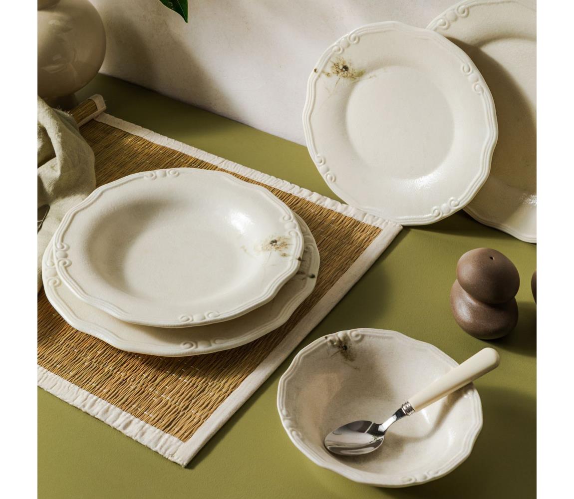 Zestaw obiadowy 27 szt. kremowy/porcelana