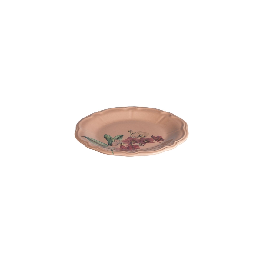 Zestaw obiadowy 27 szt. różowy/biały/porcelana