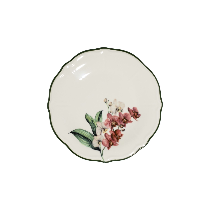 Zestaw obiadowy 27 szt. różowy/biały/porcelana