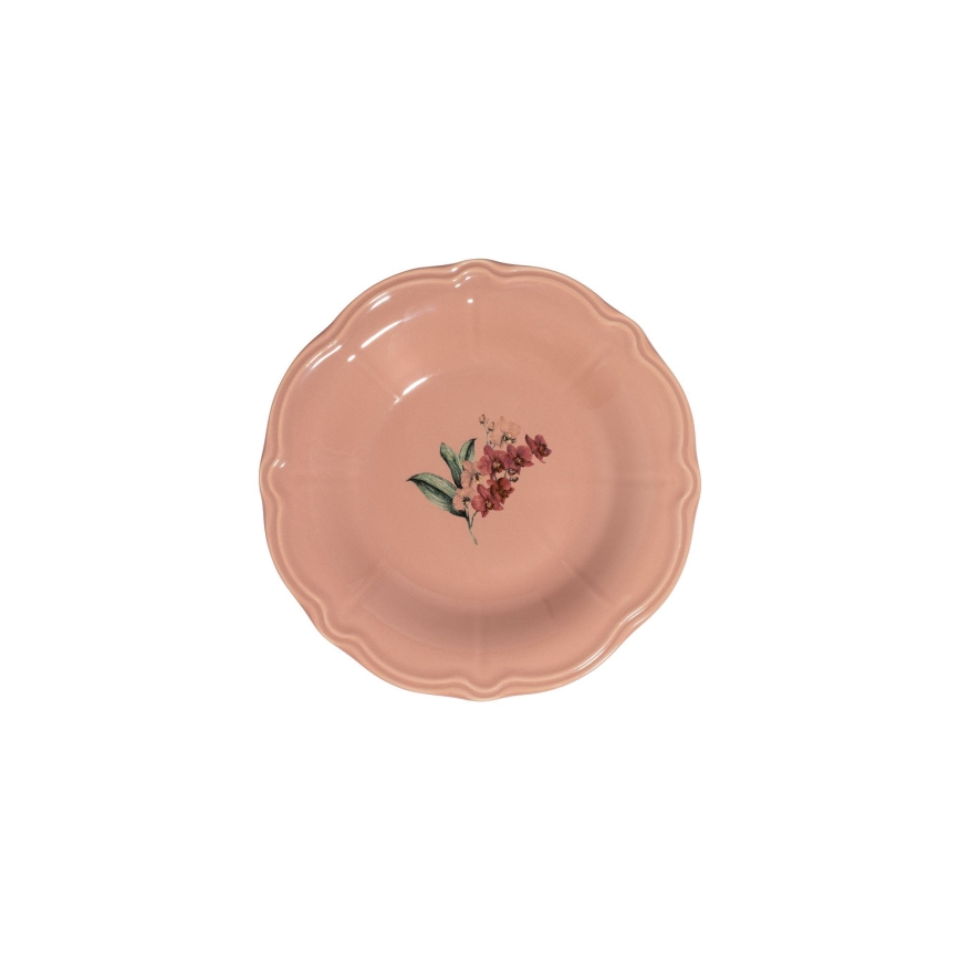 Zestaw obiadowy 27 szt. różowy/biały/porcelana