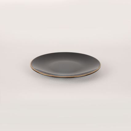 Zestaw obiadowy 44 szt. czarny/złoty/kamionka