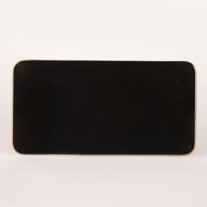 Zestaw obiadowy 44 szt. czarny/złoty/kamionka