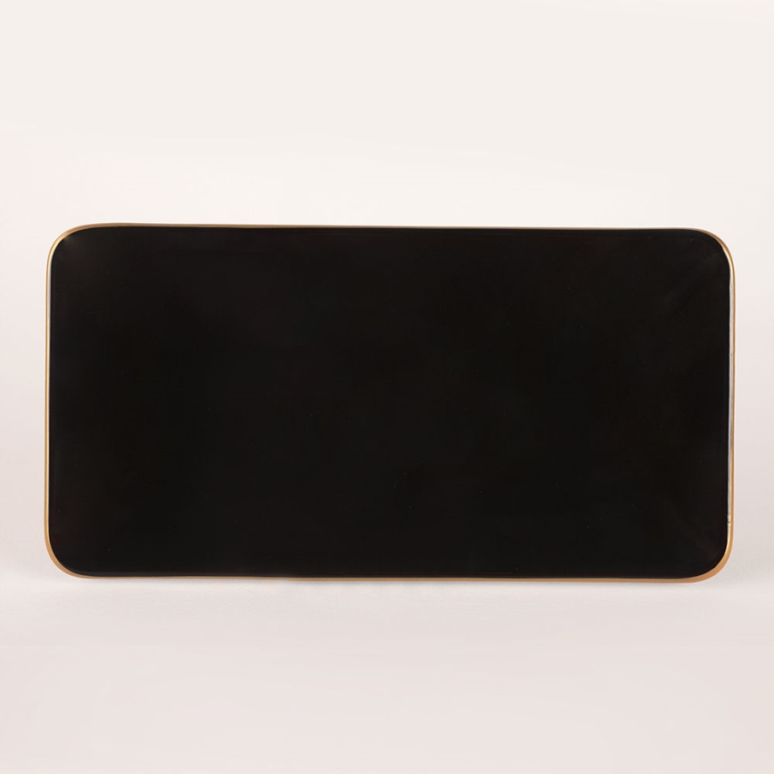 Zestaw obiadowy 44 szt. czarny/złoty/kamionka