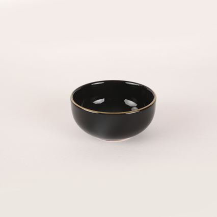 Zestaw obiadowy 44 szt. czarny/złoty/kamionka