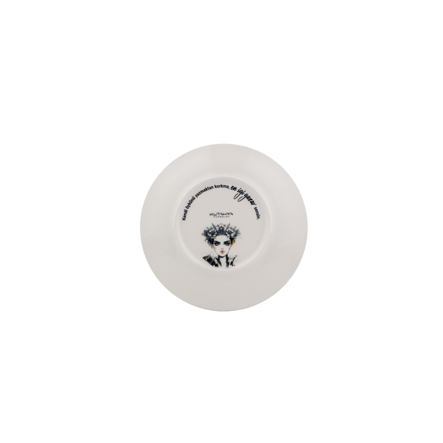 Zestaw obiadowy 4‑częściowy, czarny/biały, porcelana