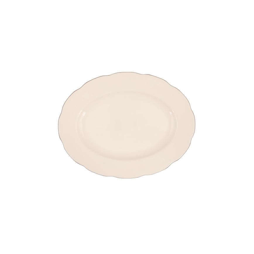 Zestaw obiadowy 83 szt. biały/miedziany/porcelana