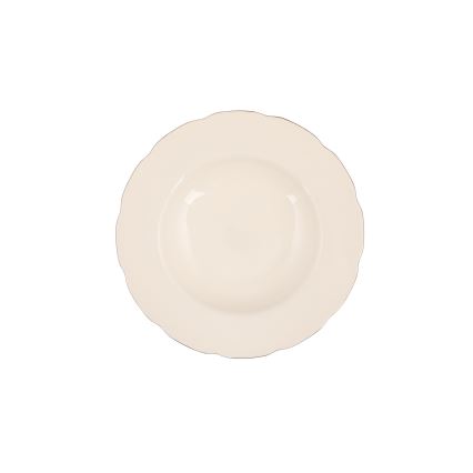 Zestaw obiadowy 83 szt. biały/miedziany/porcelana