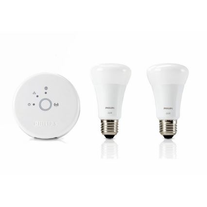 Zestaw podstawowy Philips HUE LUX 2xE27/9W/230V + urządzenie do podłączenia - HUE BRIDGE