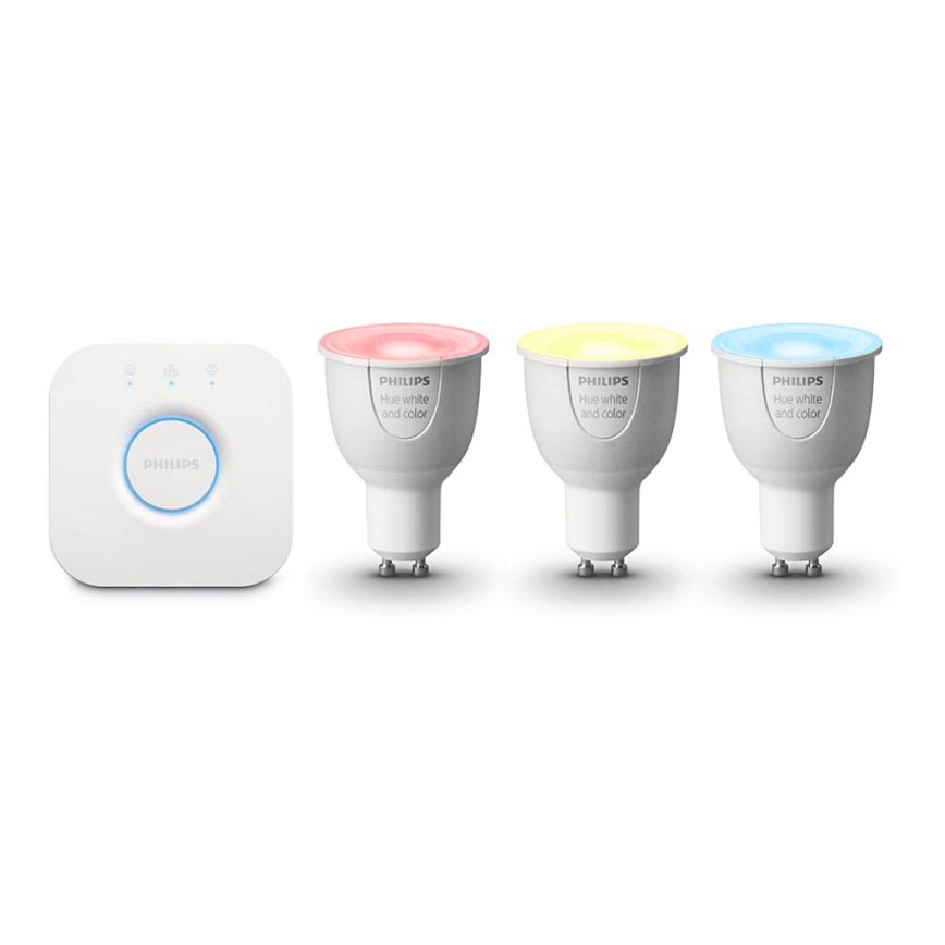 Zestaw podstawowy Philips Hue STARTER KIT 3xGU10/6,5W + zařízení k propojení 