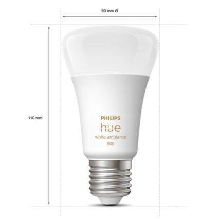 Zestaw podstawowy Philips Hue White Ambiance 3xE27/11W 2200-6500K + urządzenie do łączenia i zdalne sterowanie