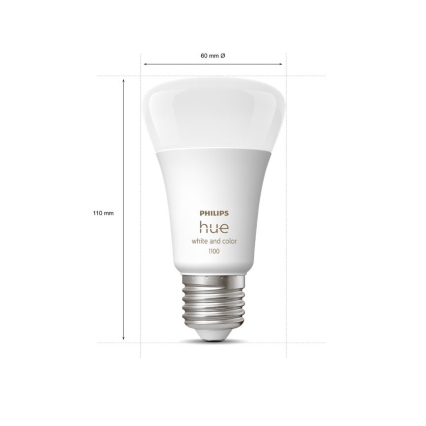 Zestaw podstawowy Philips Hue WHITE AND COLOR AMBIANCE 2×E27/9W/230V 2000-6500K + urządzenie łączące