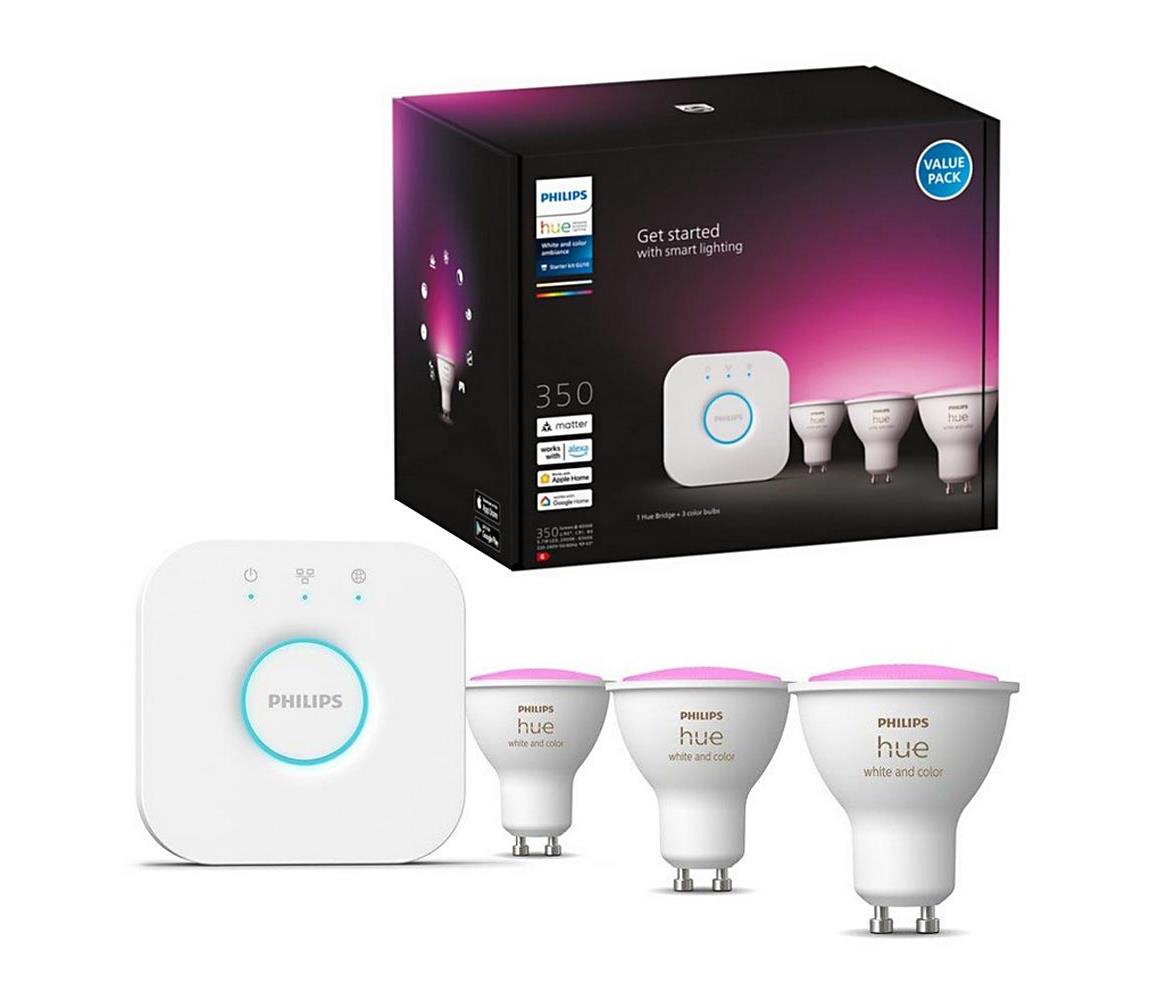 Zestaw podstawowy Philips Hue WACA 3xGU10/5,7W 2000-6500K + urządzenie do łączenia
