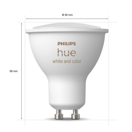 Zestaw podstawowy Philips Hue WHITE AND COLOR AMBIANCE 3xGU10/5,7W/230V 2000-6500K + urządzenie do łączenia