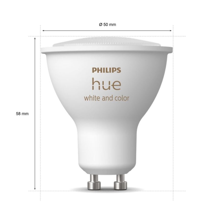 Zestaw podstawowy Philips Hue WHITE AND COLOR AMBIANCE 3xGU10/5,7W/230V 2000-6500K + urządzenie do łączenia