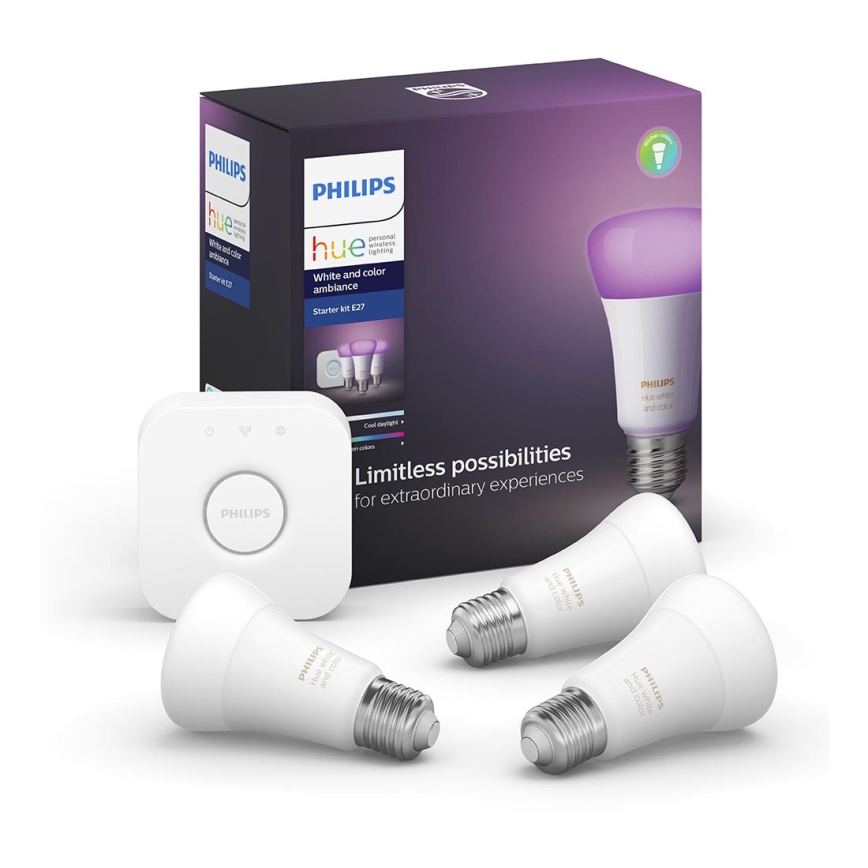 Zestaw podstawowy Philips Hue WHITE AND COLOR AMBIANCE 3xE27/9,5W/230V 2000-6500K