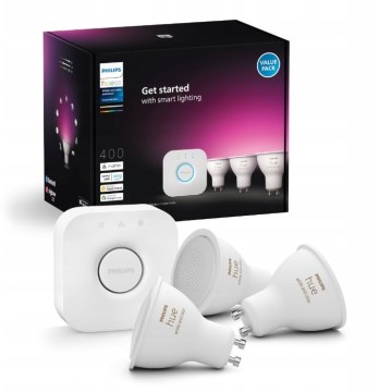 Zestaw podstawowy Philips Hue WHITE AND COLOR AMBIANCE 3xGU10/4,2W/230V 2200-6500K + Hue Bridge