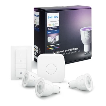 Zestaw podstawowy Philips Hue WHITE AND COLOR AMBIANCE 3xGU10/6,5W/230V