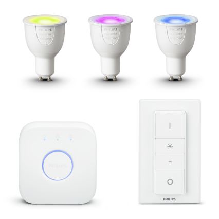 Zestaw podstawowy Philips Hue WHITE AND COLOR AMBIANCE 3xGU10/6,5W/230V