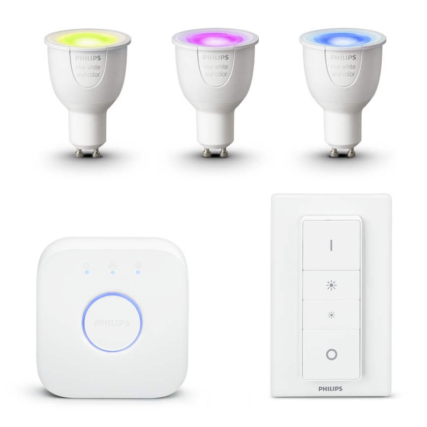 Zestaw podstawowy Philips HUE WHITE AND COLOR AMBIANCE 3xGU10/6,5W/230V