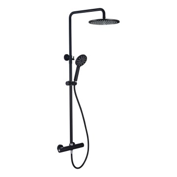 Zestaw prysznicowy DRAGOR z baterią termostatyczną, matowa czerń