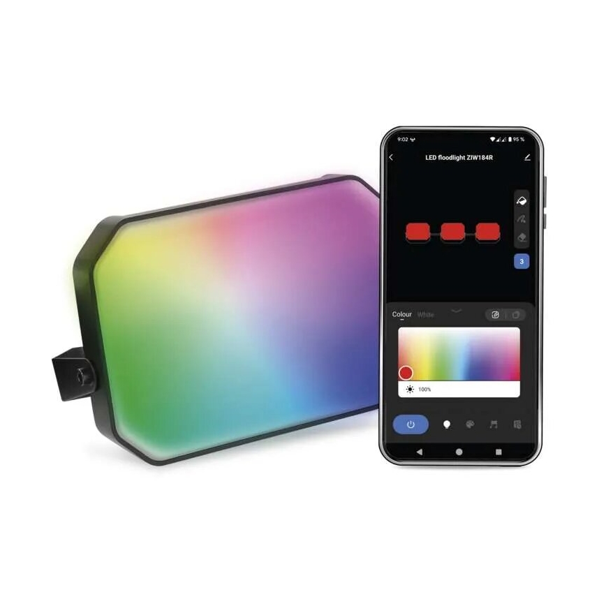 LED RGBIC Ściemnialny zewnętrzny reflektor GoSmart - rozszerzenie LED/4W/230V 3000-6500K IP65 Wi-Fi Tuya