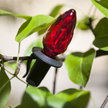 Zestaw rozszerzający LED do użytku zewnętrznego CONE FILAMENT 20×E10, 14 m, kolorowe/ciepła biel, IP44, Wyprodukowano w Czechach