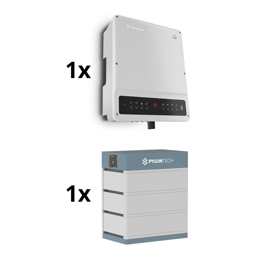 Zestaw solarny GOODWE -8kW Konwerter hybrydowy GOODWE 3f +10,65kWh akumulator PYLONTECH