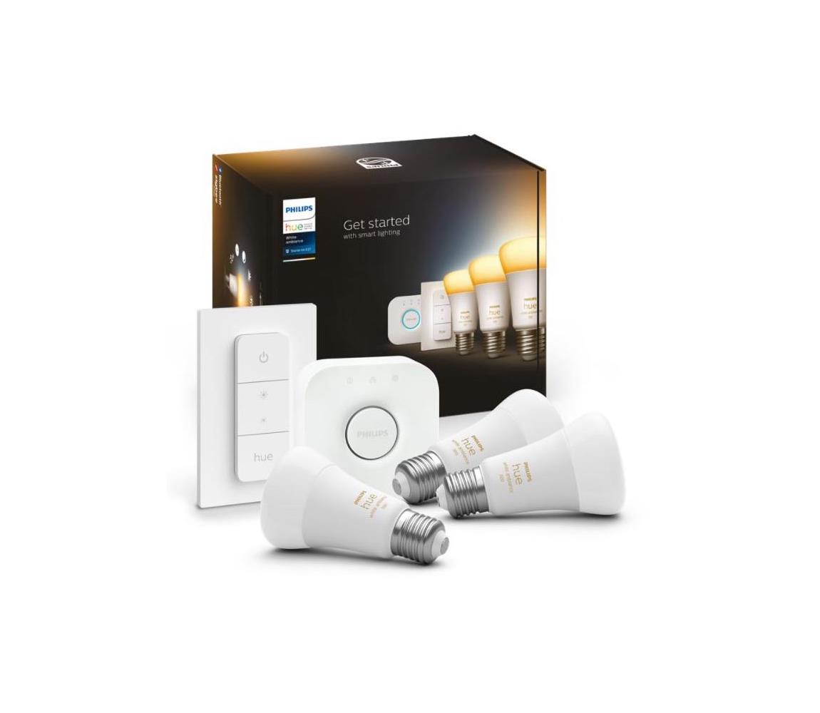 Zestaw startowy Philips Hue WA 3xE27/11W 2200-6500K + Hue Bridge i przełącznik ściemniający