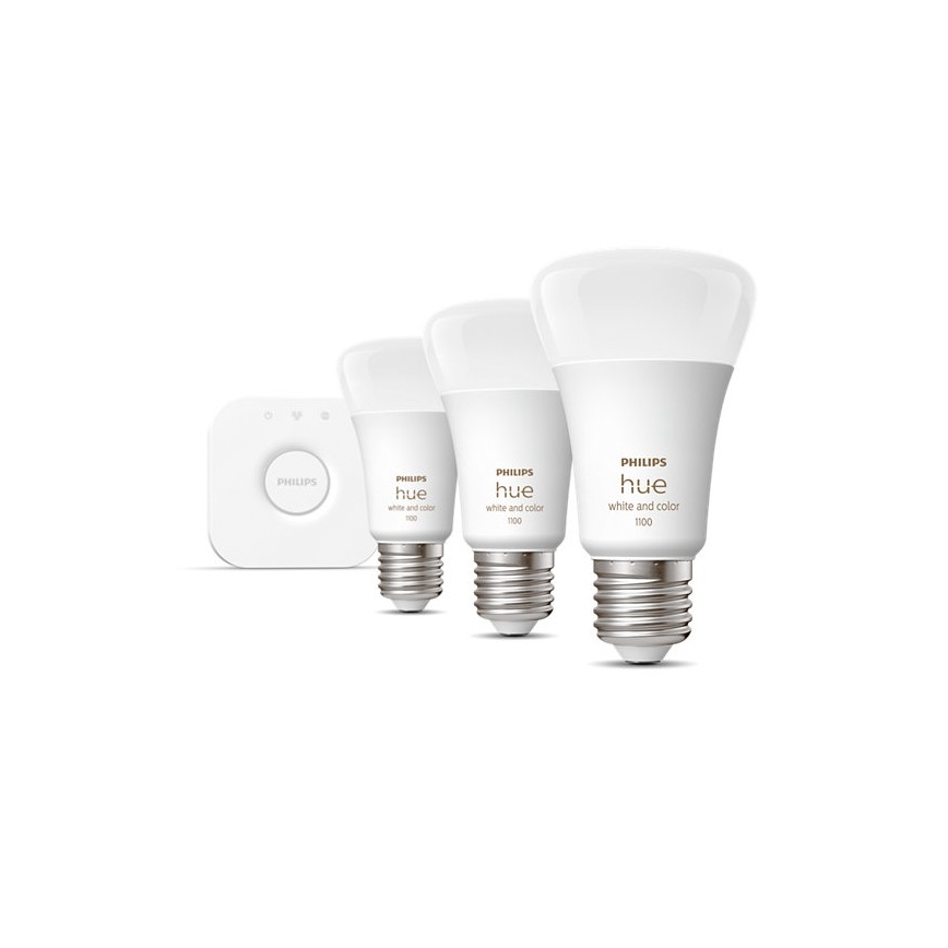 Zestaw startowy Philips Hue White and Color Ambiance 3xE27/9W/230V 2000-6500K + Mostek Hue
