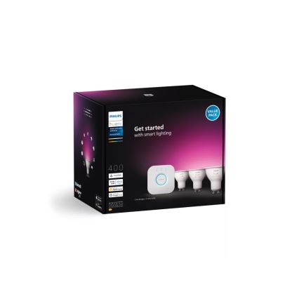 Zestaw podstawowy Philips Hue WHITE AND COLOR AMBIANCE 3xGU10/4,2W/230V 2200-6500K + Hue Bridge