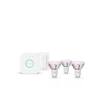 Zestaw podstawowy Philips Hue White And Color Ambiance Essential 3xGU10/4,7W/230V 2200-6500K + Hue Bridge