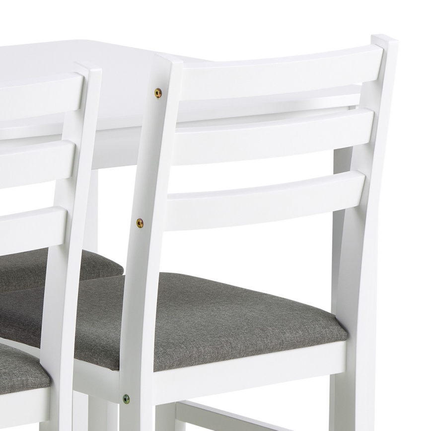 Zestaw stołu jadalnego i 4 krzeseł EMILY biały