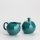 Zestaw Tereza 1x Cukierniczka ceramiczna z pokrywką i 1x dzbanek na mleko ceramiczny turkusowy