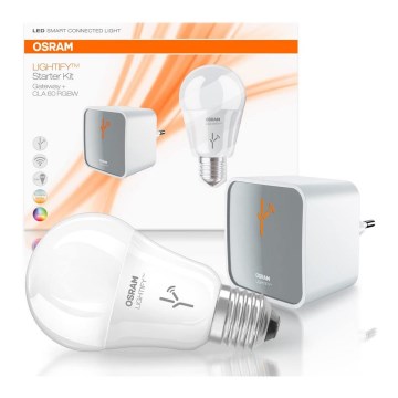 ZESTAW Żarówka ściemnialna LED RGB A60 E27 / 10W / 230V + łącznik - Osram