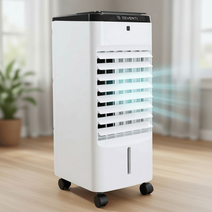 ZEVENTI - Chłodnica powietrza ARCTIC 60W/230V czarna/biała + pilot zdalnego sterowania