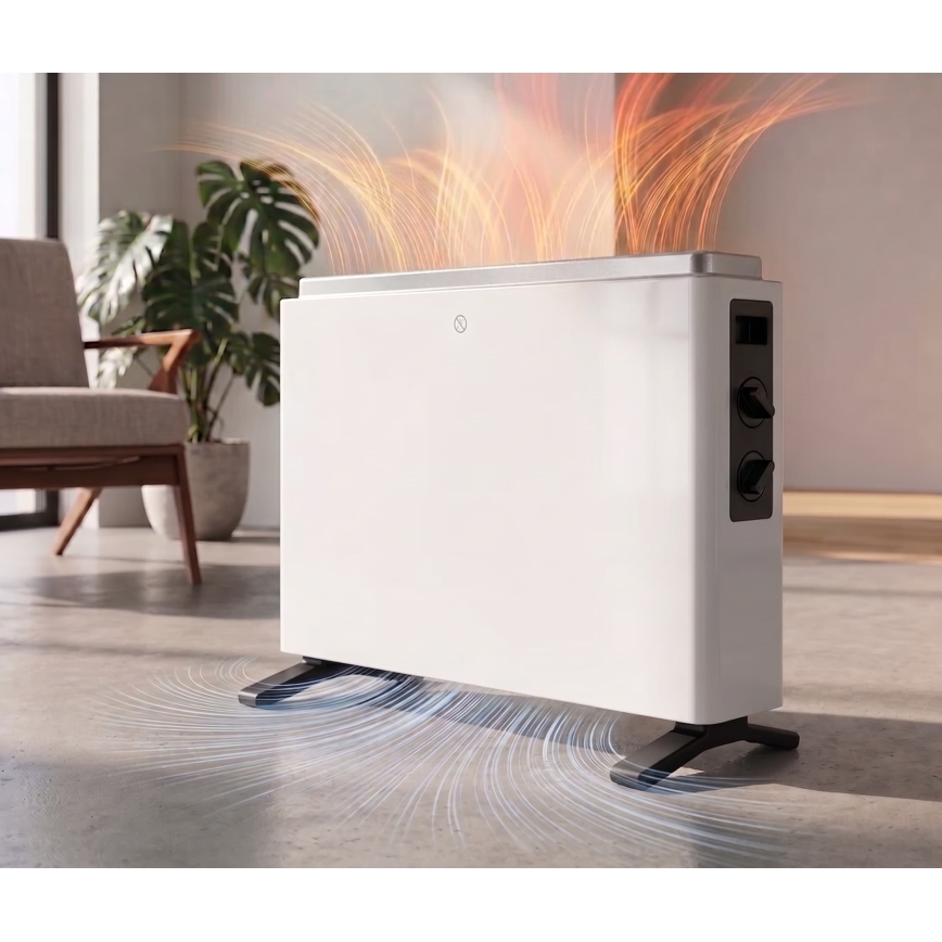 ZEVENTI - Elektryczny grzejnik/konwektor 800/1200/2000W/230V biały
