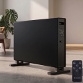 ZEVENTI - Elektryczny grzejnik/konwektor z wyświetlaczem LCD 1250/2000W/230V czarny + pilot zdalnego sterowania