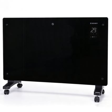 ZEVENTI - Inteligentny ścienny elektryczny grzejnik/konwektor z wyświetlaczem LCD 1000/2000W/230V Wi-Fi czarny