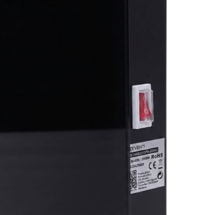 ZEVENTI - Inteligentny ścienny elektryczny grzejnik/konwektor z wyświetlaczem LCD 1000/2000W/230V Wi-Fi czarny
