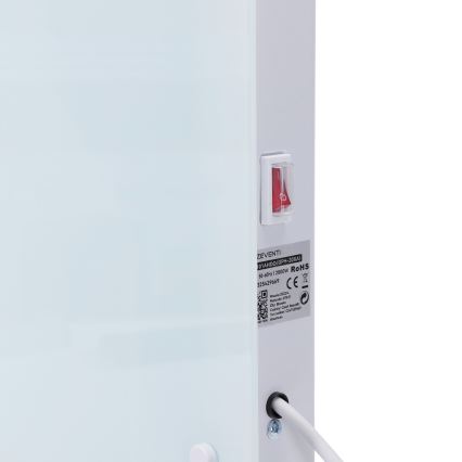 ZEVENTI - Inteligentny ścienny grzejnik elektryczny/konwektor z wyświetlaczem LCD 1000/2000W/230V Wi-Fi biały